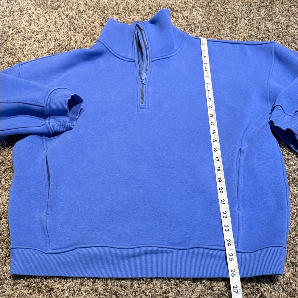 Lululemon Women's Thick Fleece Half Zip Wild Indigo Blue Sweatshirt Size xs/s - Picture 5 of 10